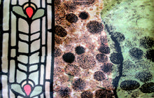 Load image into Gallery viewer, Silk Scarf 'Rhythms of Girton Life 1869-2019'